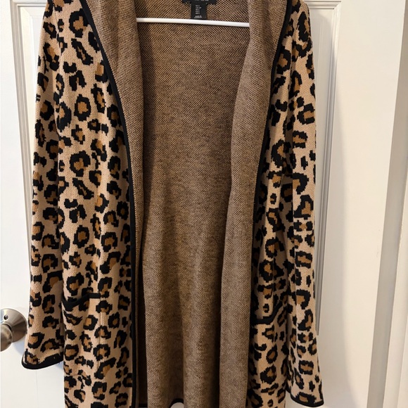 Rachel Zoe Sweaters - Rachel Zoe Animal Print Cardigan - Tan and Black